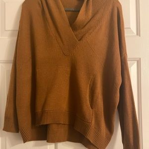 Forever 21 burnt orange v neck hoodie/sweater
